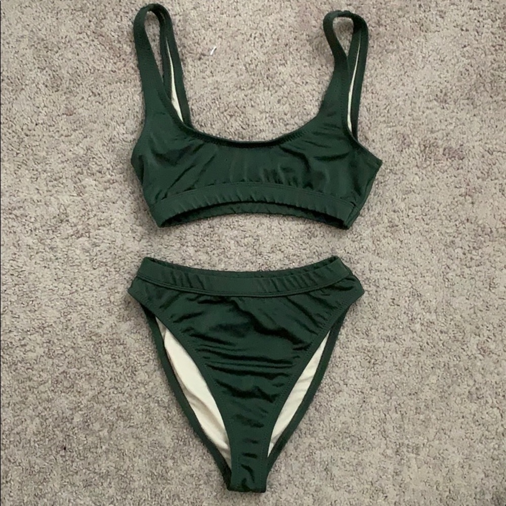 High waisted army green CHEEKY swimsuit!!